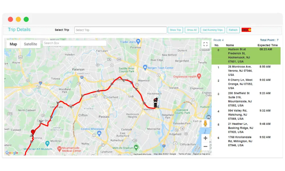 tracking student bus trips in EduCloud